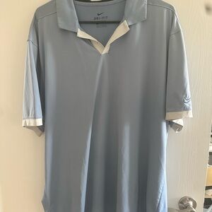 Nike Men's Light Blue Dri-FIT Polo Shirt